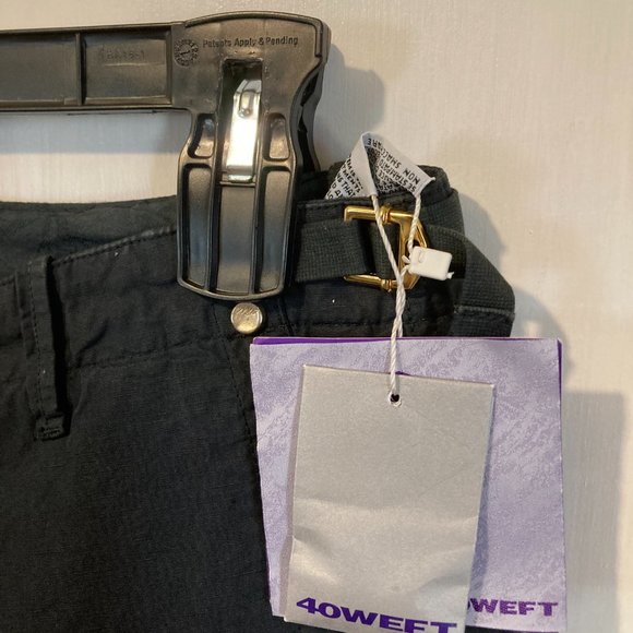 40weft women's size 48 IT dark navy linen blend adjustable cargo pants 34x33 - Picture 3 of 10